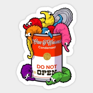 Can of Worms on a String ~ Do Not Open Sticker